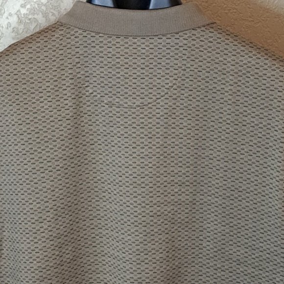 Izod Shirt Mens XL Golf Polo XFG Cotton Cool-FX Tan Brown Print Short Sleeves - Picture 3 of 12